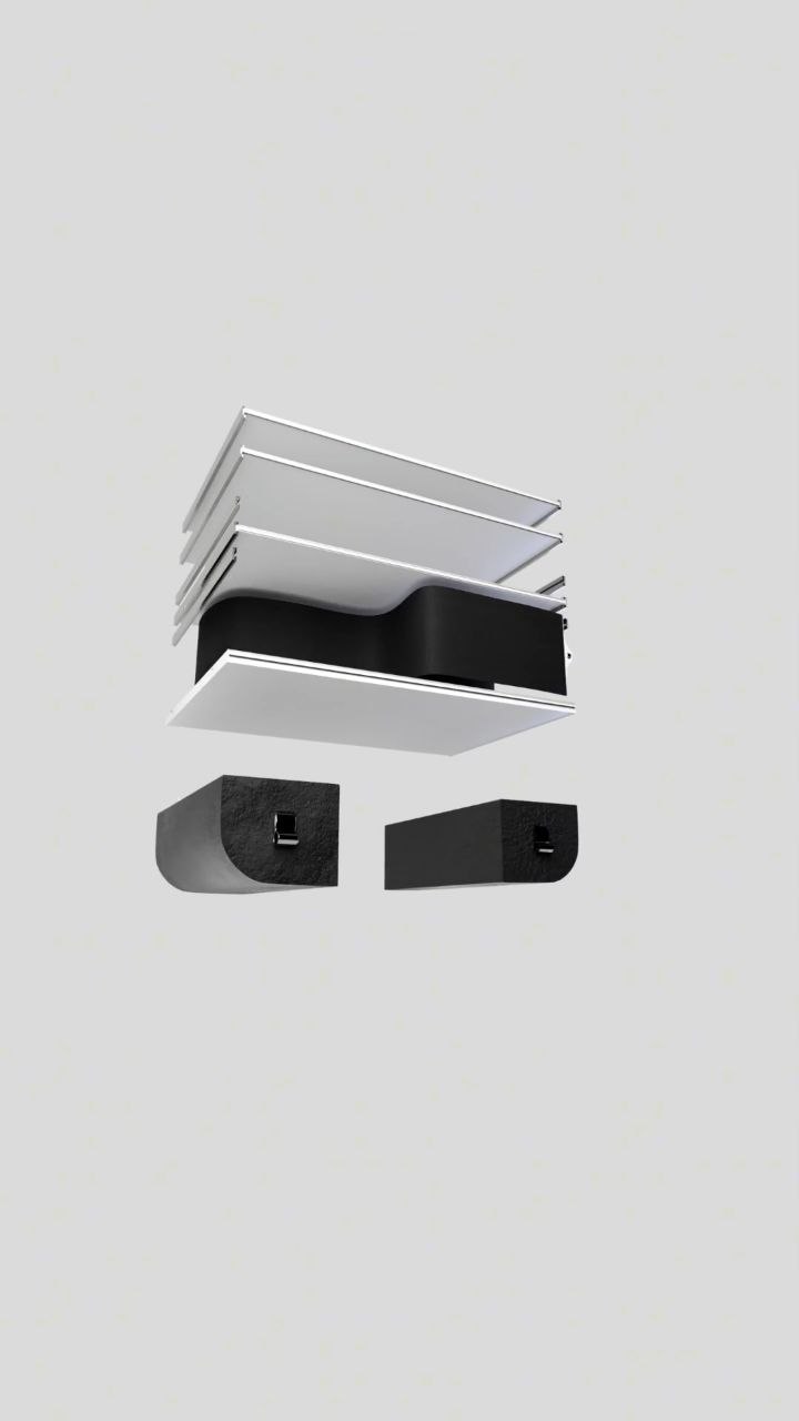 Exploded view of the bag's modular internal components