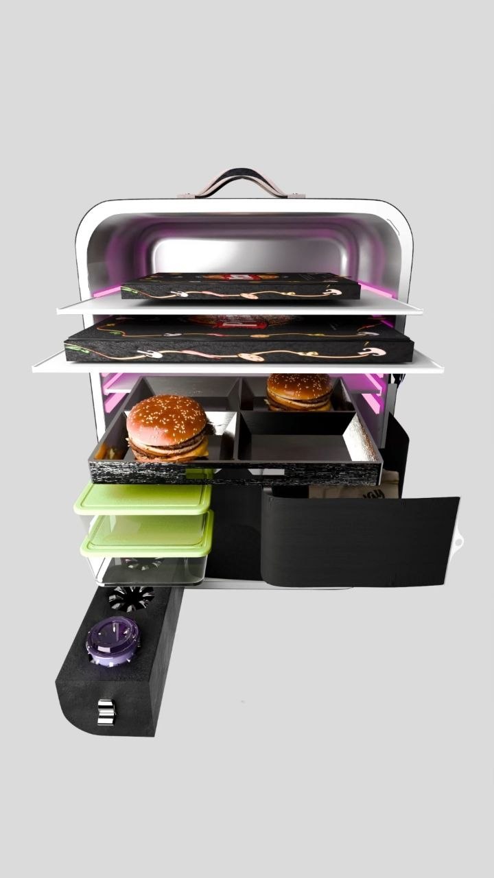 Complete interior system with all storage zones visible at once