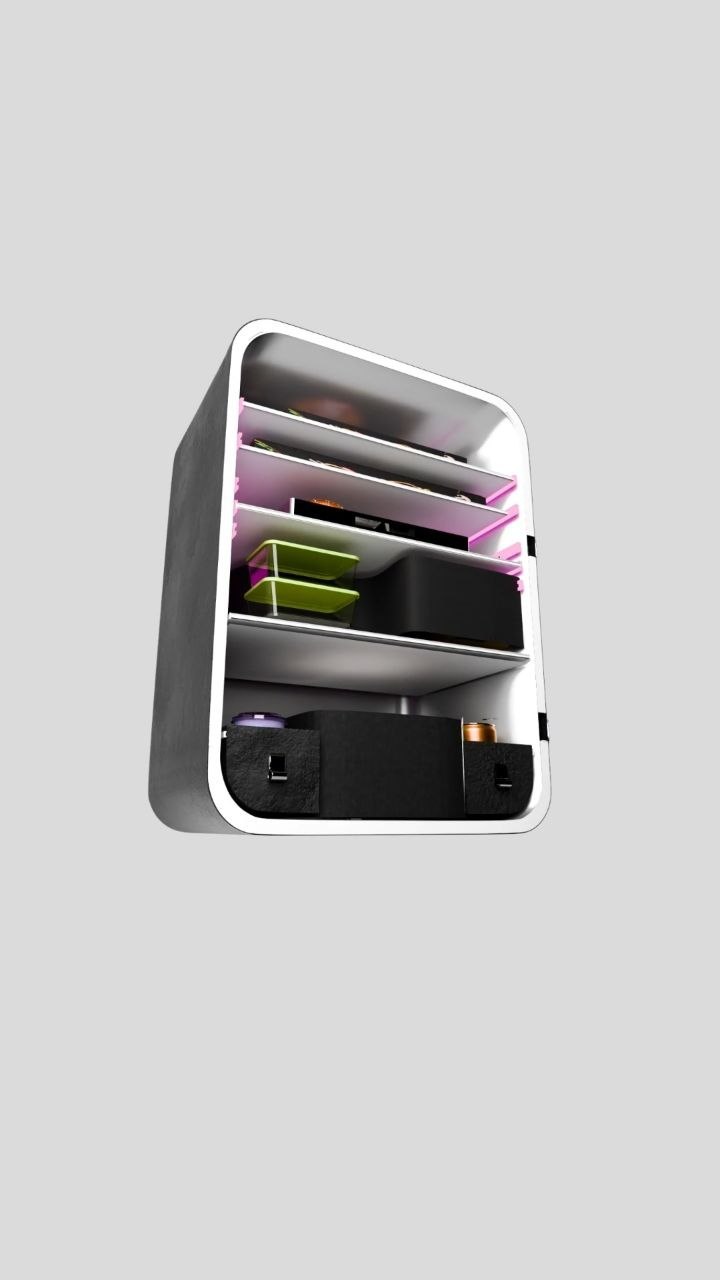 Burger compartment with a movable divider adapting to different order sizes