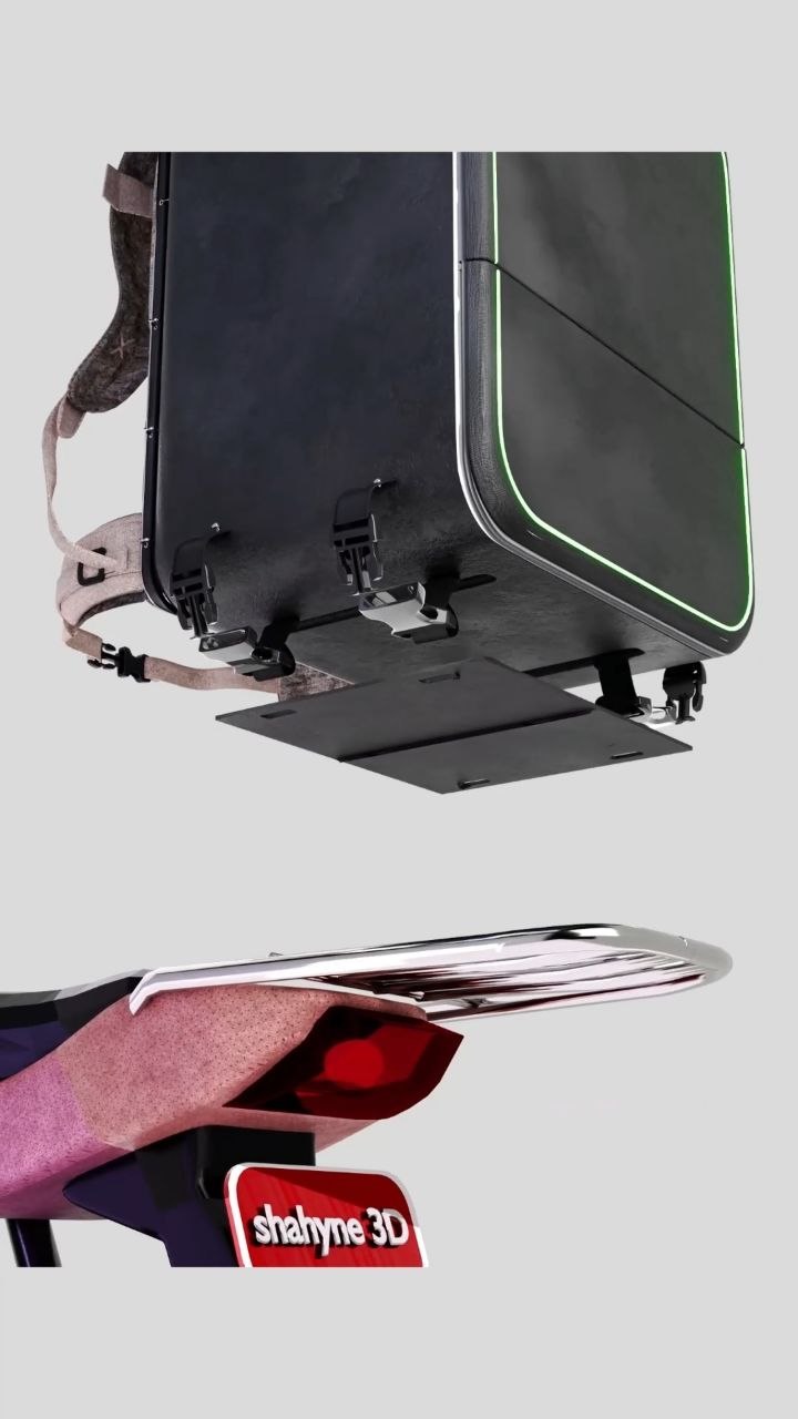 The bag's mounting plate separated above the motorcycle rear rack